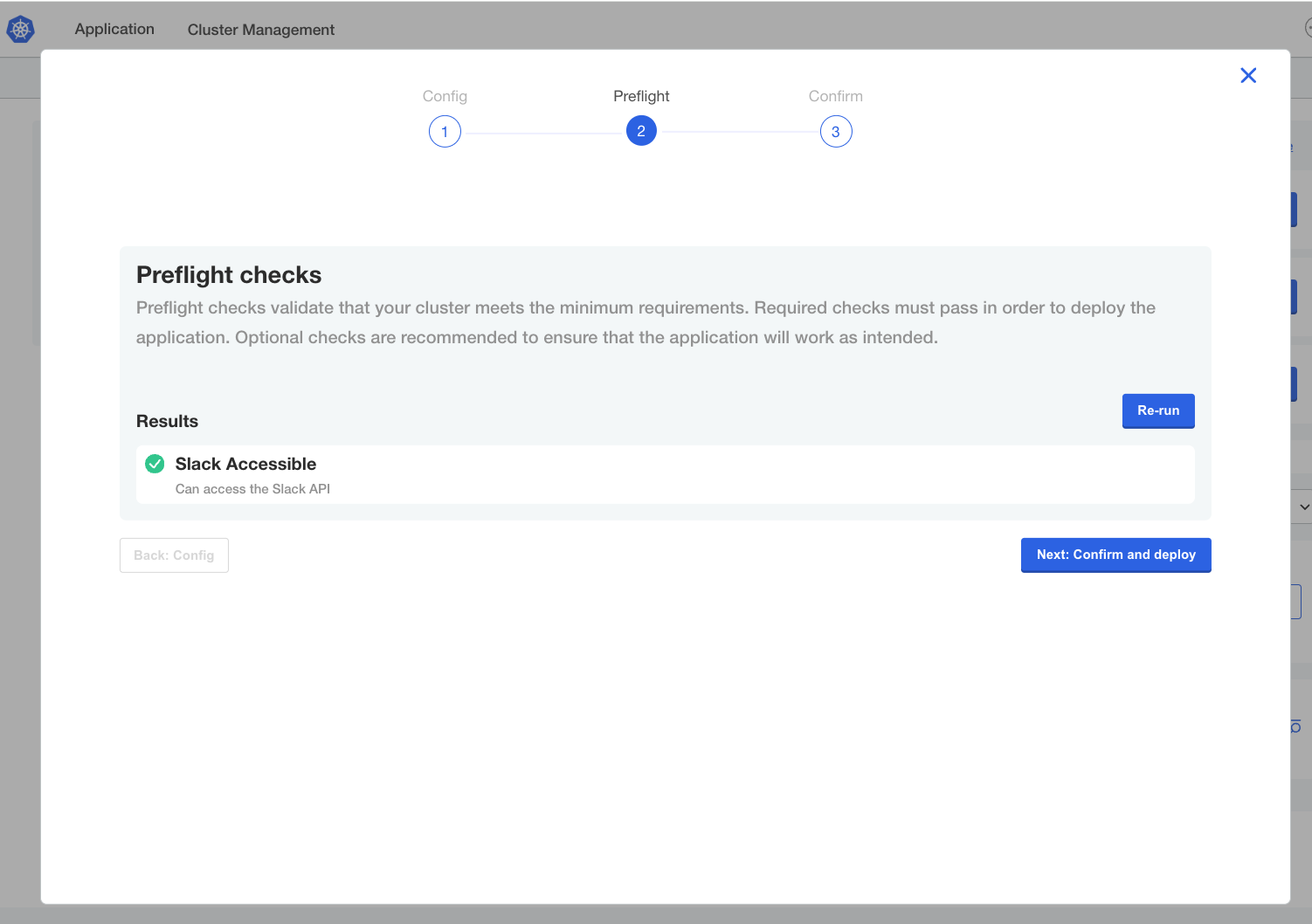 preflight page of the embedded cluster upgrade wizard